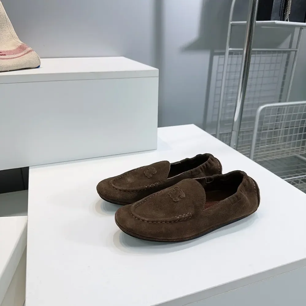 Celine Adam Loafer In Suede Calfskin for Unisex in Chocolate
