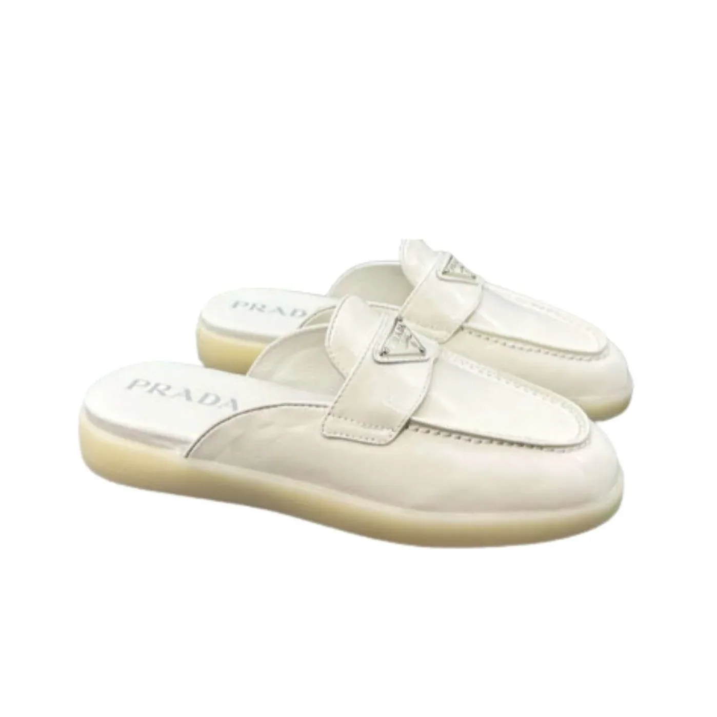 Prada Brushed Sabots White Prada Brushed Sabots White