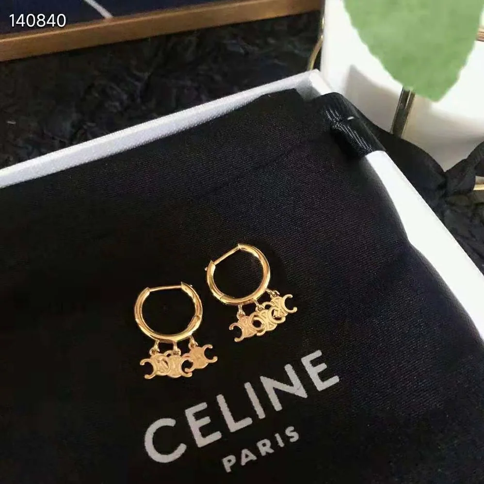 Celine Triomphe Trio Hoops in Brass with Gold Finishgold for Women Celine Triomphe Trio Hoops in Brass with Gold Finishgold for Women