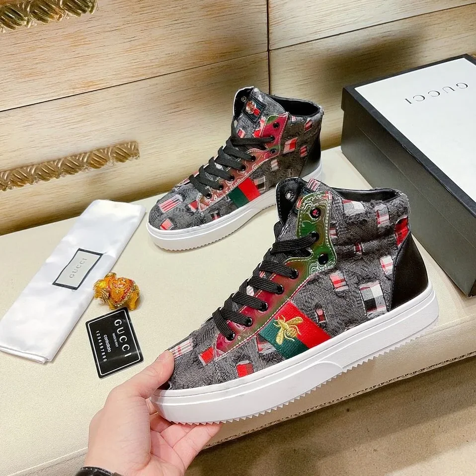 Gucci Basket Jean's High Top With Bee Sneaker Black for Men Gucci Basket Jean's High Top With Bee Sneaker Black for Men
