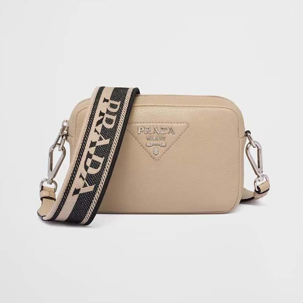 Prada Small Leather Bag for Women in Sandy