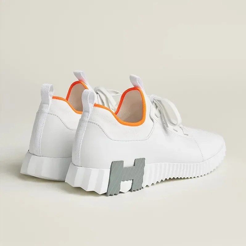 Hermes Depart Slip in On Sneakers White/ Orange