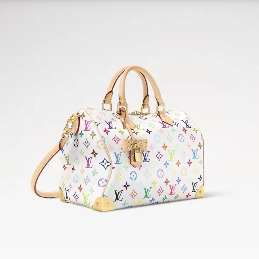 Louis Vuitton LV x TM Speedy Soft 30 Top Handle Bag in Multicolored Gold Hardware