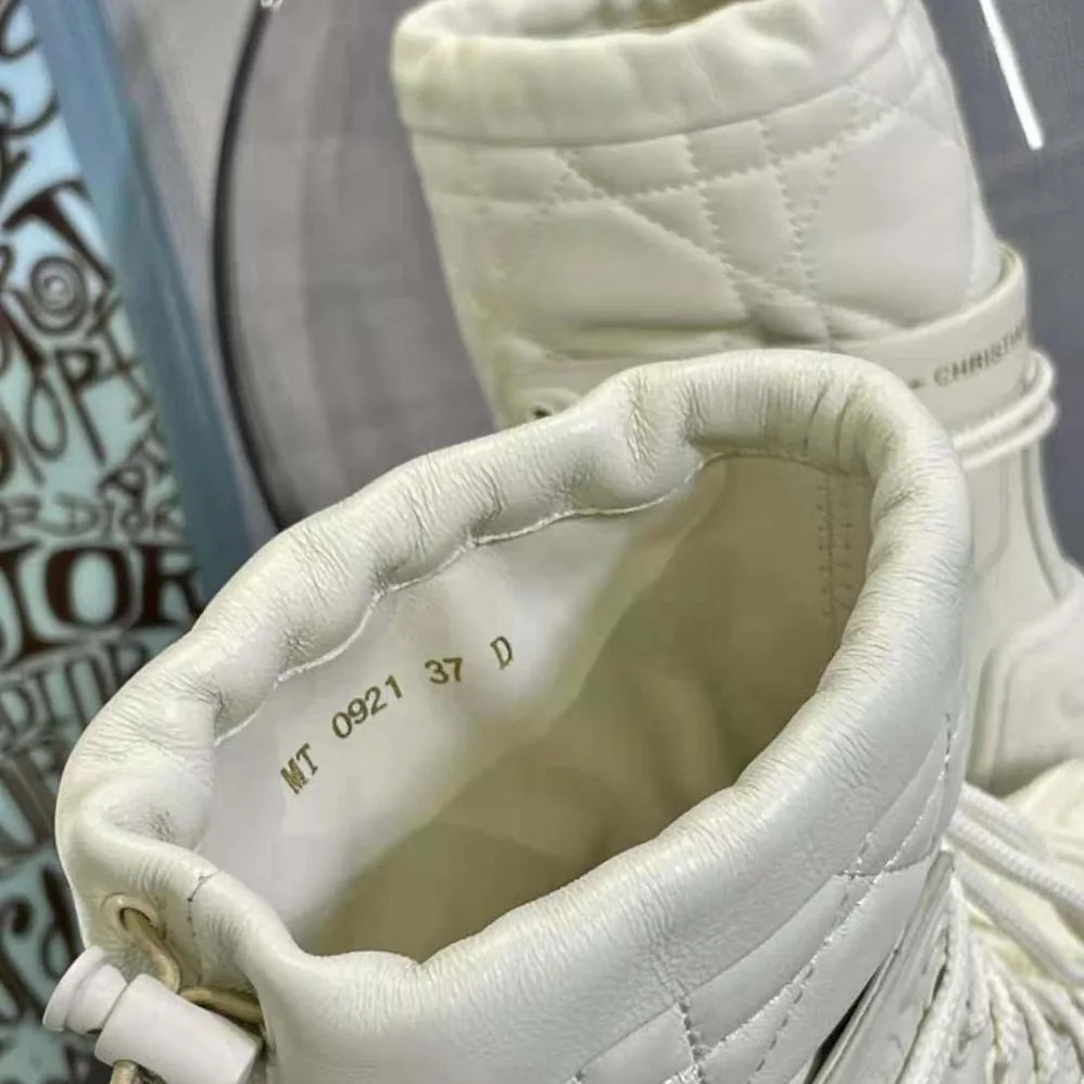 Dior Dioriron Ankle Boot White Quilted Cannage Calfskin for Women Dior Dioriron Ankle Boot White Quilted Cannage Calfskin for Women