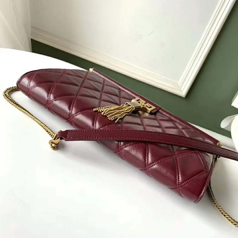 Givenchy Medium Gem Bag In Diamond Quilted Leather for Women in Maroon