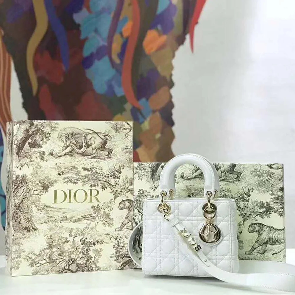 Dior MY ABCDIOR Lambskin Personalize Bag for Women in White Dior MY ABCDIOR Lambskin Personalize Bag for Women in White