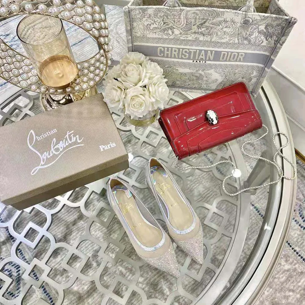 Christian Louboutin Galativi P Strass Flat for Women in Sandy
