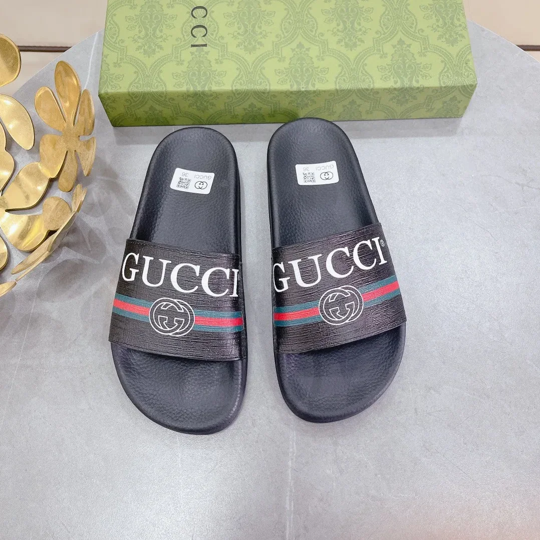 Gucci Logo Rubber Slide With Web Black for Women Gucci Logo Rubber Slide With Web Black for Women
