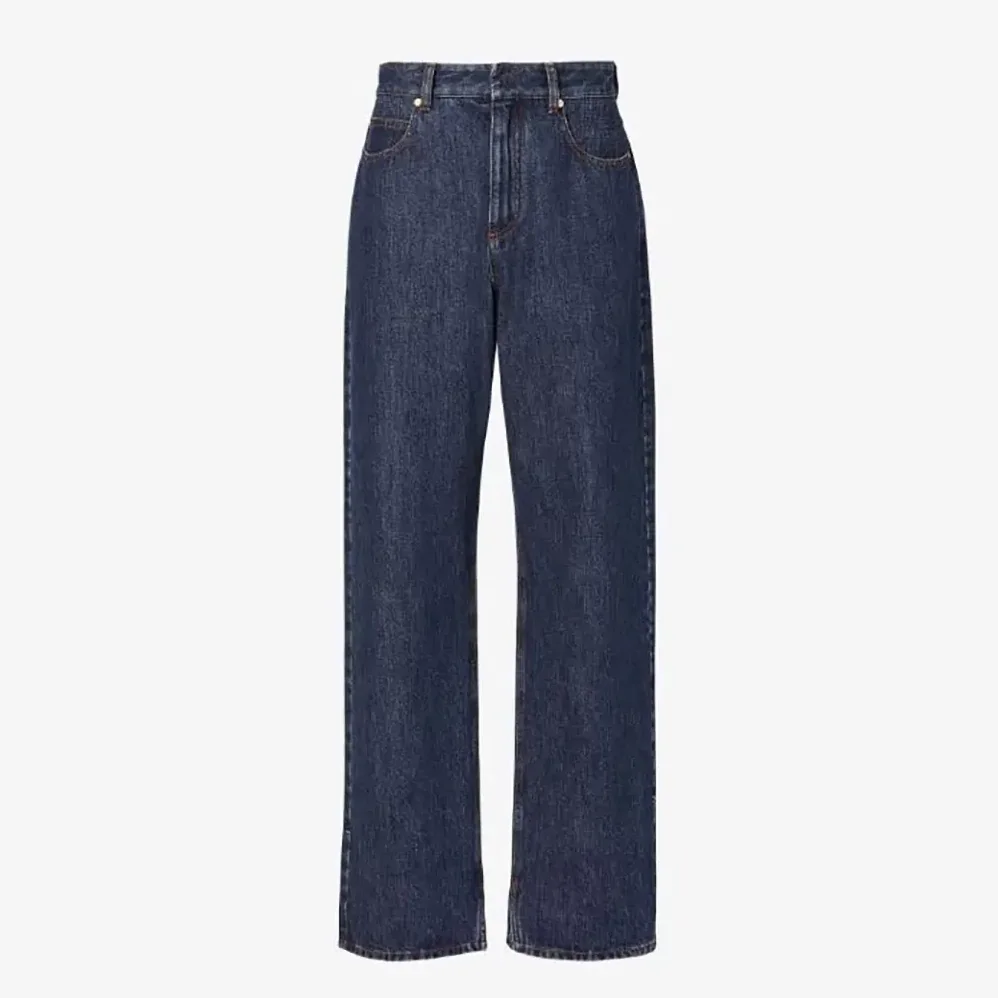 Fendi Long Jeans Dark Blue Denim Pants for Women Fendi Long Jeans Dark Blue Denim Pants for Women