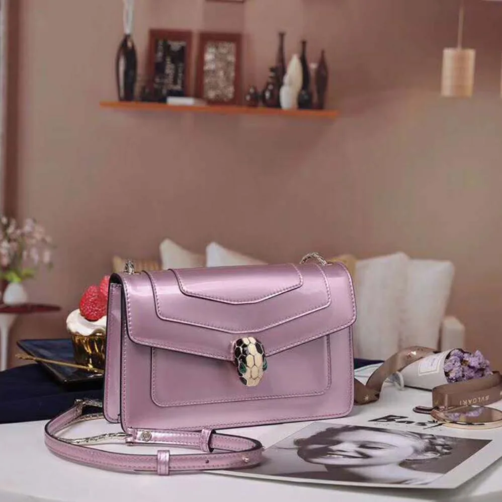 Bvlgari Serpenti Forever Flap Cover in Calf Leather for Women in Pink