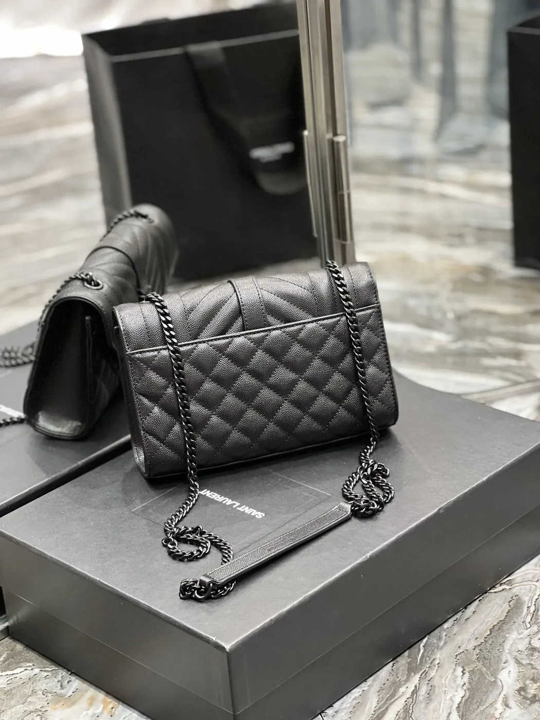 Saint Laurent Small Bag Black In Mix Matelasse in YSL Saint Laurent Small Bag Black In Mix Matelasse in YSL