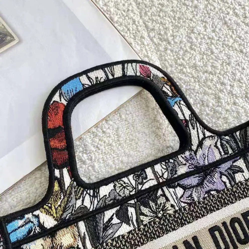 Dior Mini Dior Book Tote Multicolor Mille Fleurs Embroidery for Women Dior Mini Dior Book Tote Multicolor Mille Fleurs Embroidery for Women