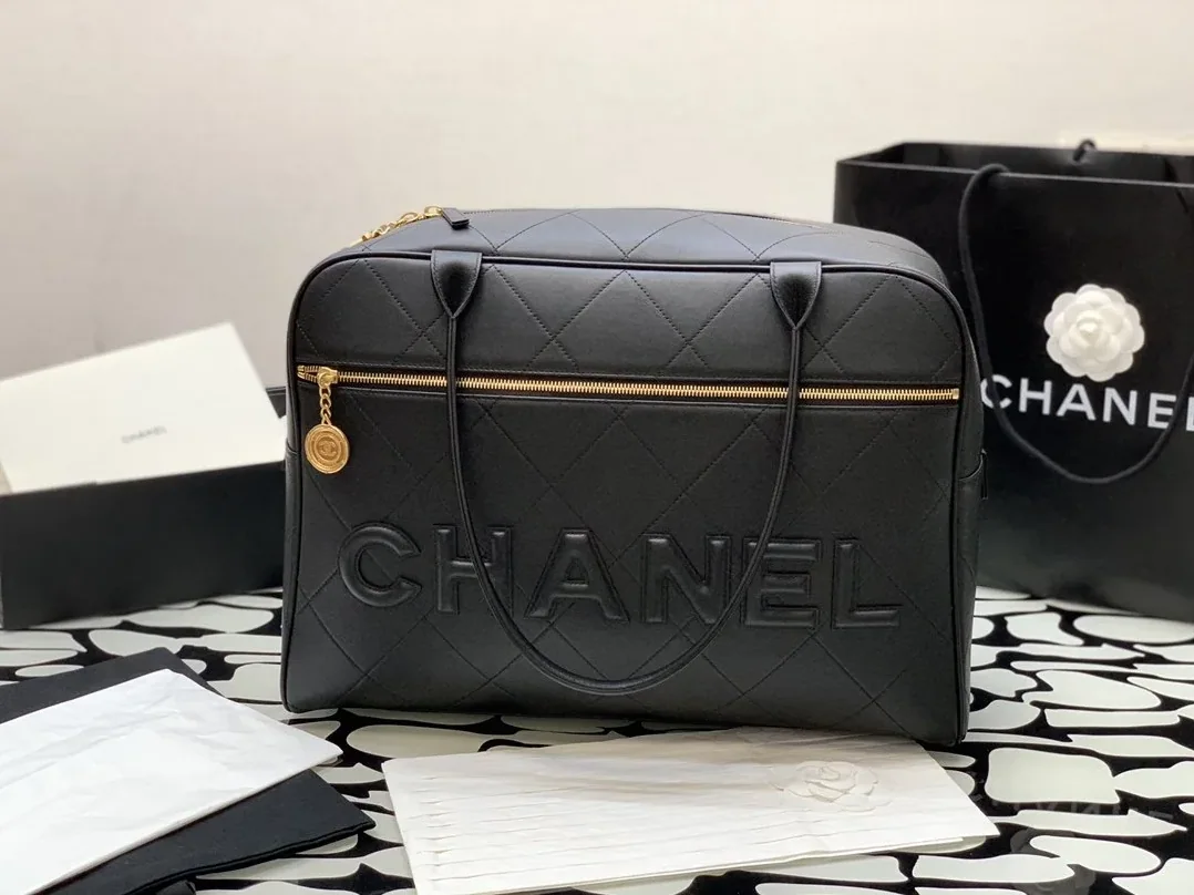 Chanel Maxi Bowling Bag Black / Chanel Maxi Bowling Bag Black /
