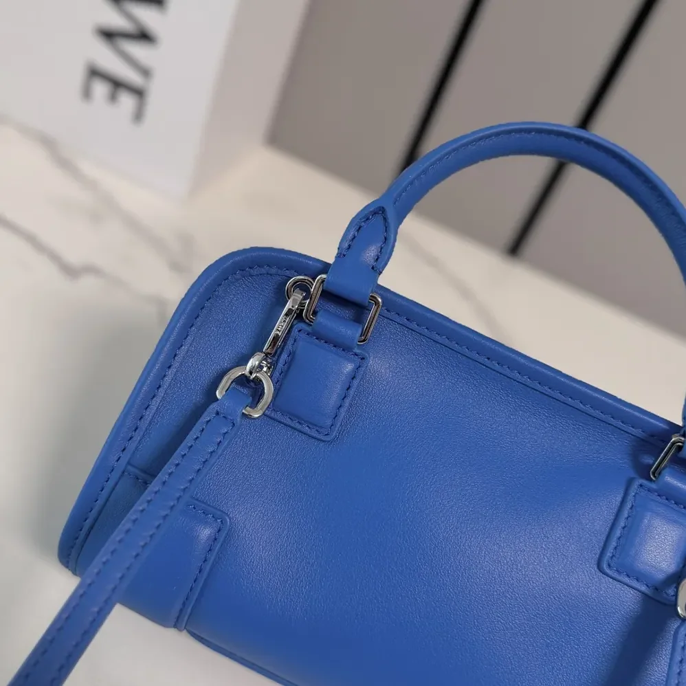 Loewe Mini Amazona 180 Bag in Suede for Women in Royal Azur Loewe Mini Amazona 180 Bag in Suede for Women in Royal Azur