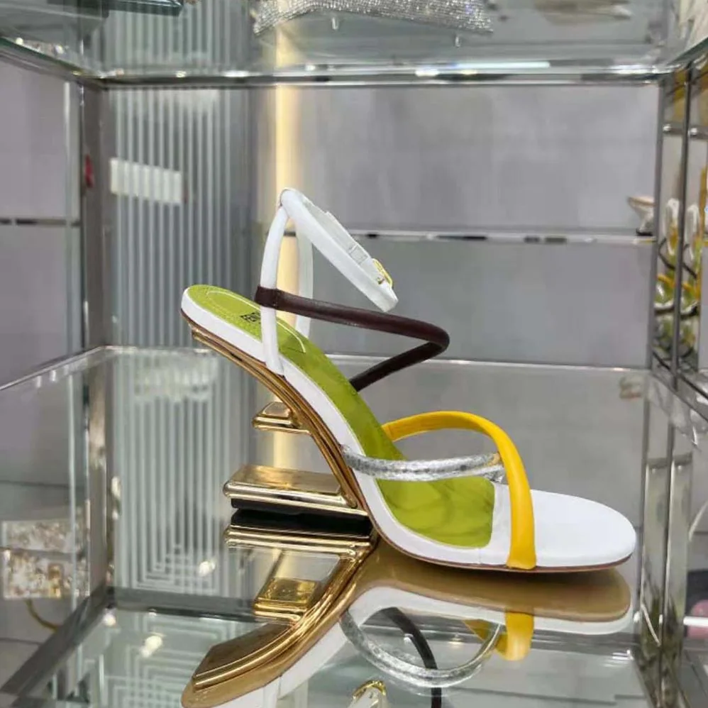 Fendi First White Nappa Leather High for Women in Heeled Sandals