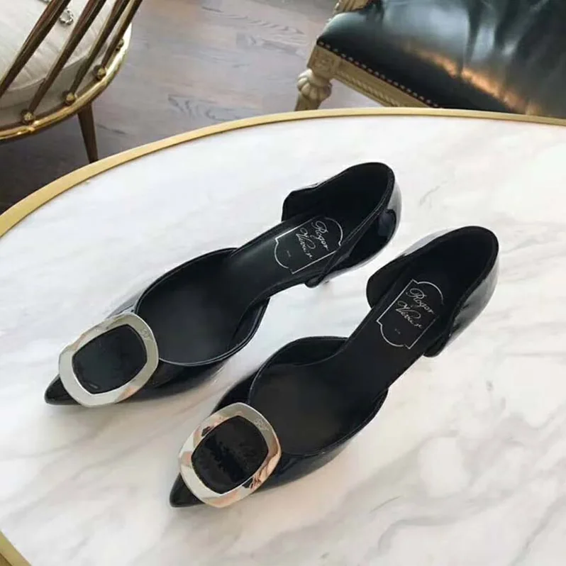 Roger Vivier Dorsay Sexy Choc Chips Pumps Patent 85mm Heel for Women Roger Vivier Dorsay Sexy Choc Chips Pumps Patent 85mm Heel for Women