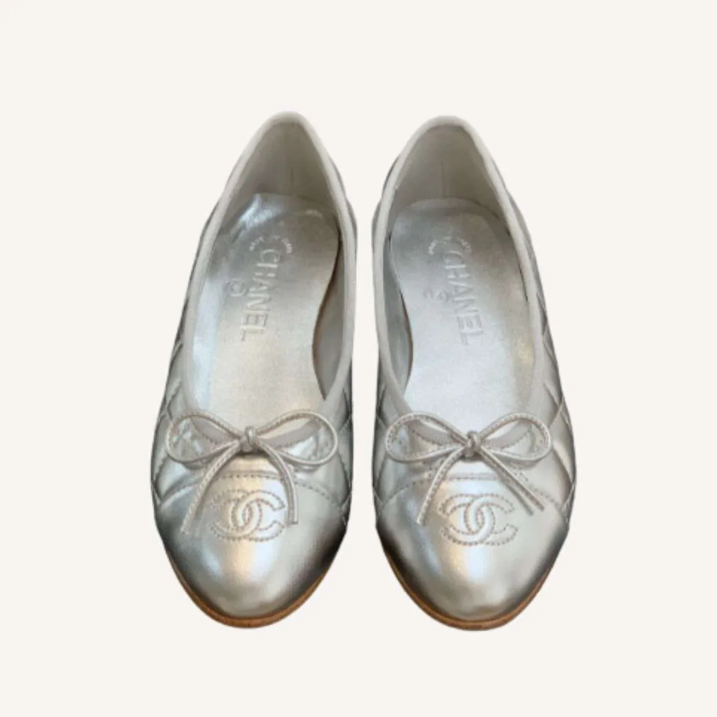 Chanel Ballet Flats Silver
