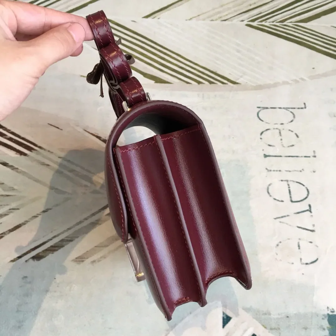 Hermes Constance 18 Burgundy Silver Toned Hardware / Hermes Constance 18 Burgundy Silver Toned Hardware /