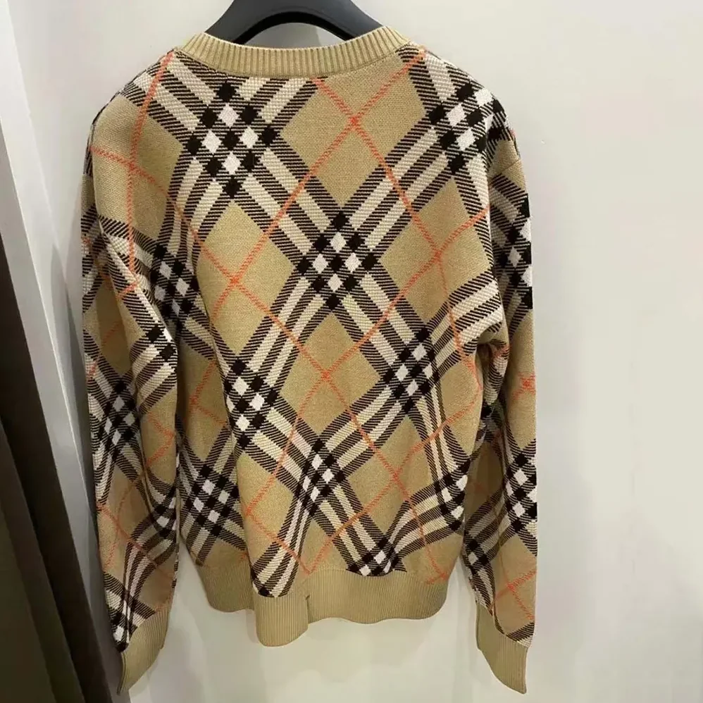 Burberry Check Wool Blend Sweater for Women Burberry Check Wool Blend Sweater for Women