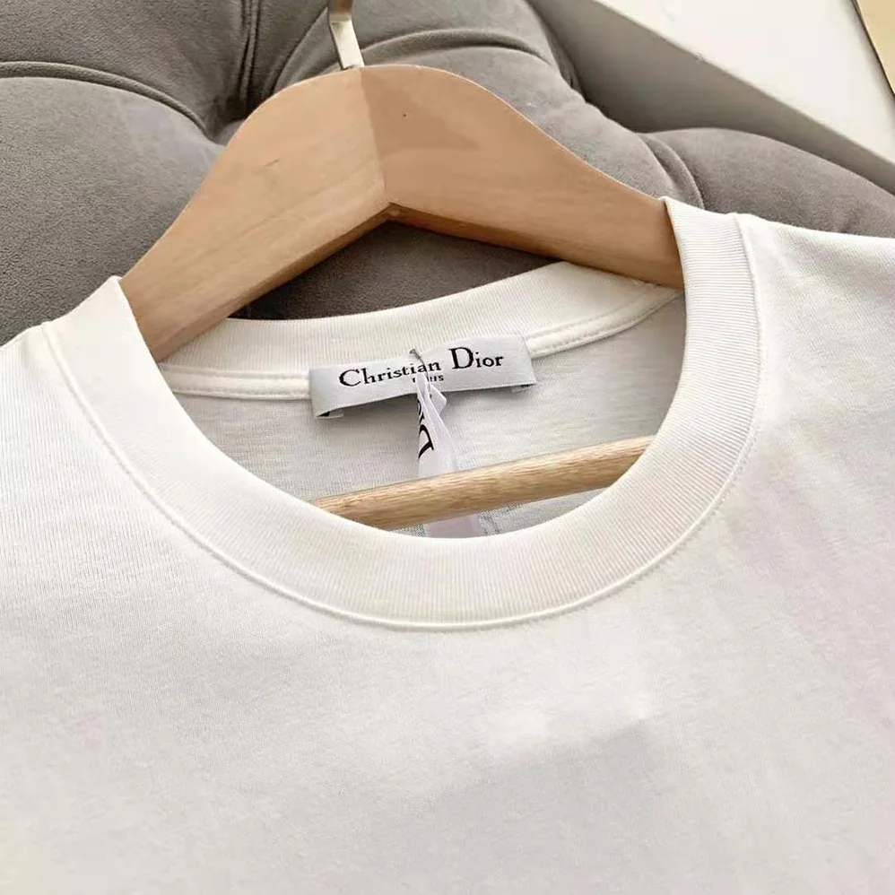 Dior Vibe T-shirt Ecru and Fluorescent Yellow Cotton and Linen Jersey for Women Dior Vibe T-shirt Ecru and Fluorescent Yellow Cotton and Linen Jersey for Women