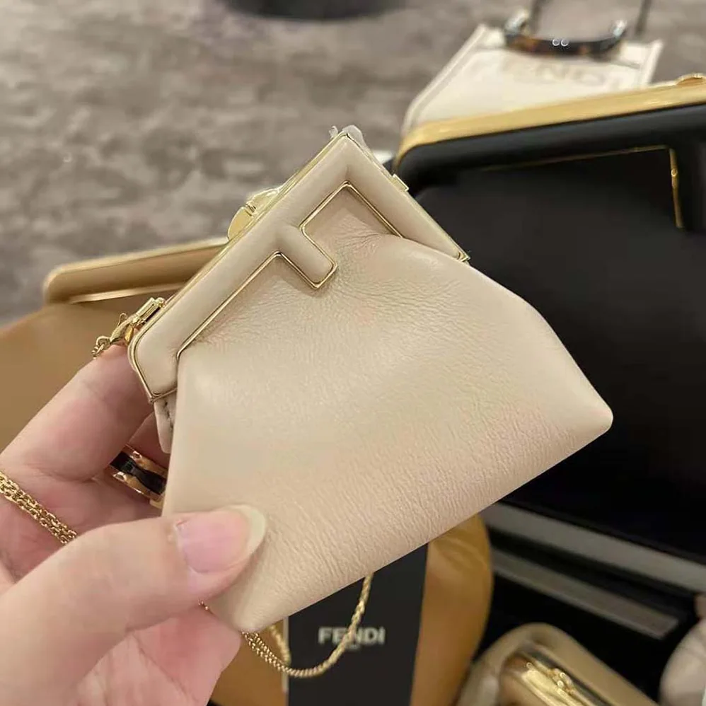 Fendi Nano Fendi First Charm Nappa Leather for Women in White Fendi Nano Fendi First Charm Nappa Leather for Women in White