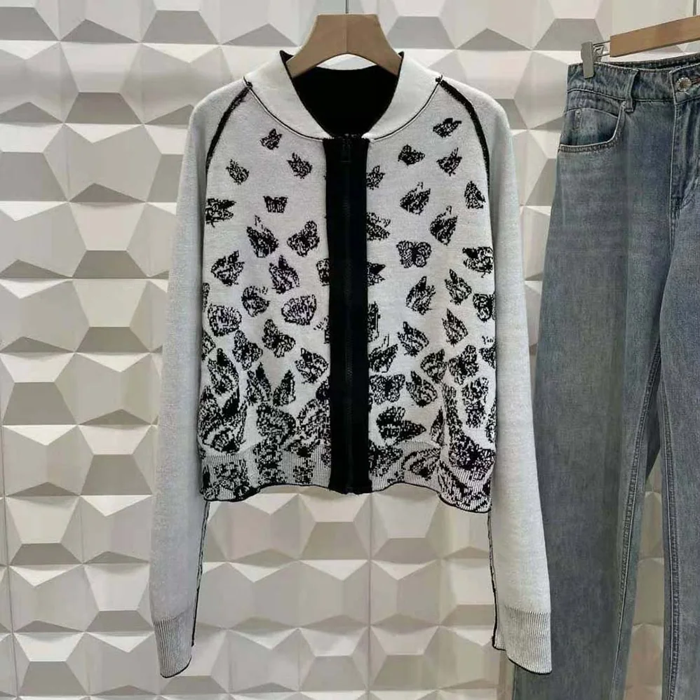 Dior Dioralps Reversible Bomber Jacket Black Technical Cashmere Knit for Men