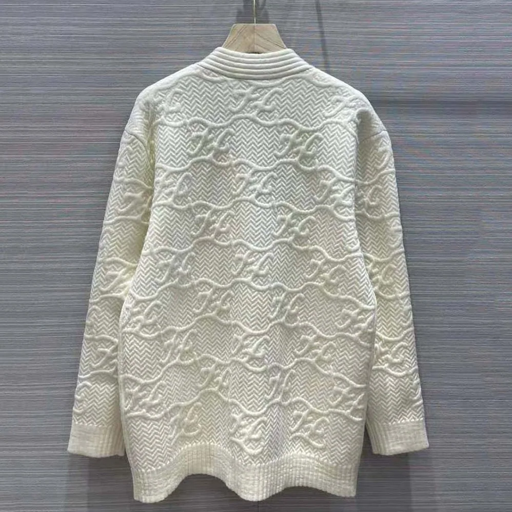 Fendi Cardigan White Wool and Cashmere Cardigan for Women Fendi Cardigan White Wool and Cashmere Cardigan for Women