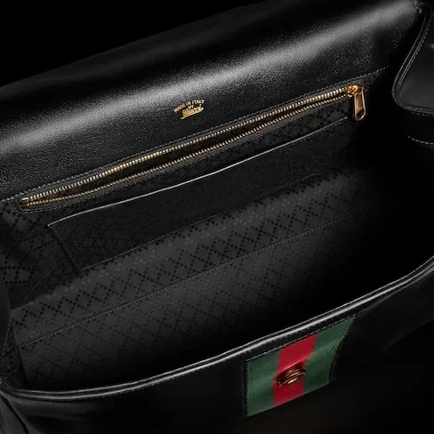 Gucci Paparazzo Large Top Handle Bag in Black Gold Hardware