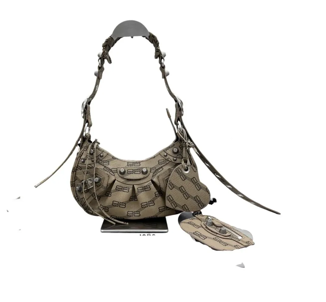 Balenciaga Le Cagole XS Shoulder Bag Bb Monogram Coated Canvas In Beige /