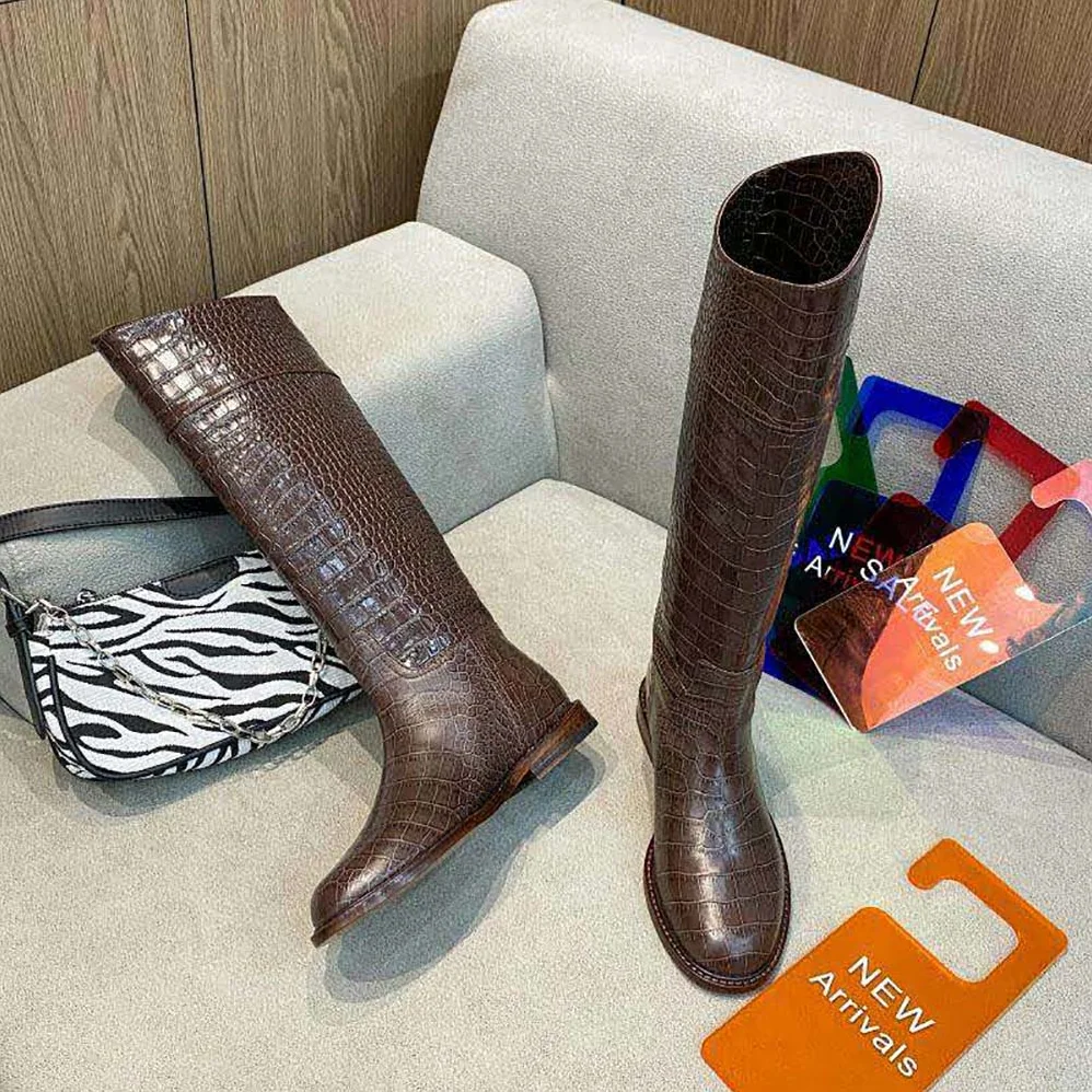 Fendi Karligraphy Brown Leather Boots for Women