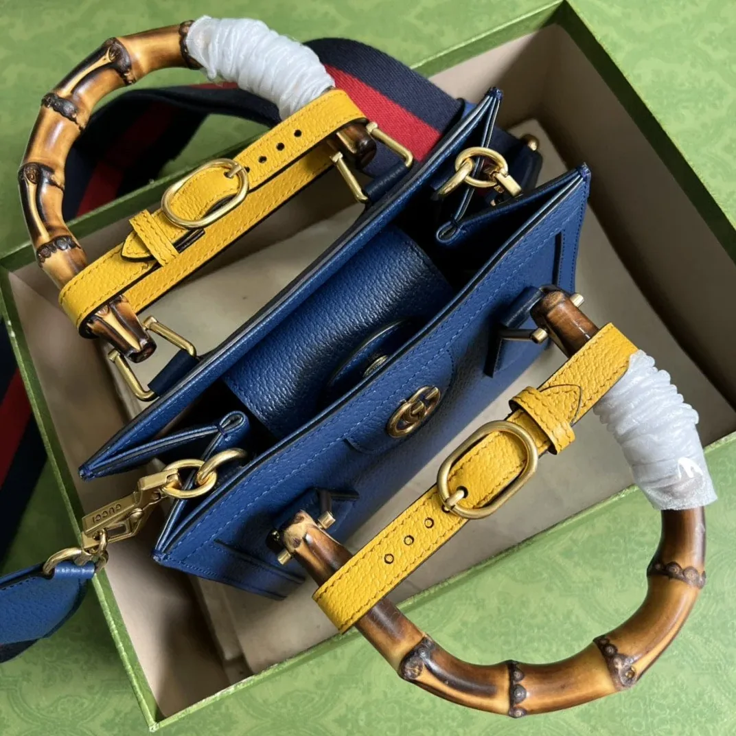 Gucci Diana Mini Tote Bag Canvas Lining Blue / GG