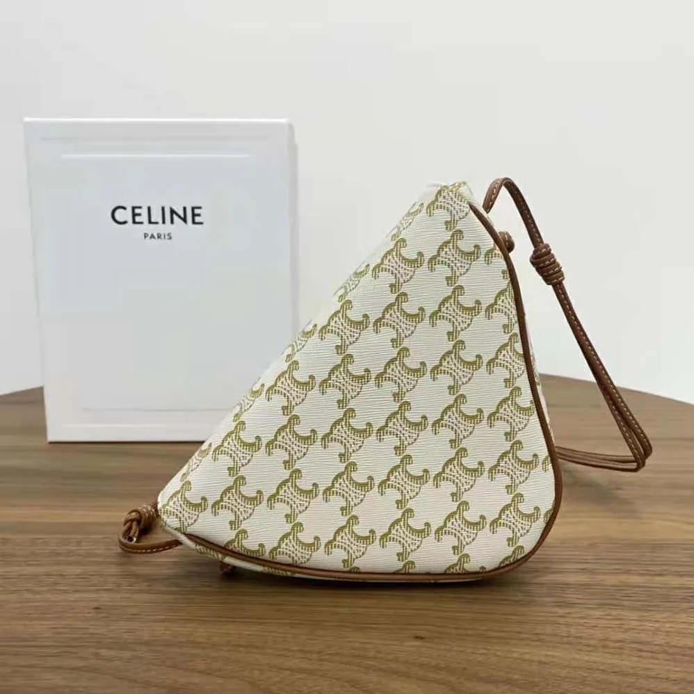 Celine Triangle Bag in Triomphe Canvas with Celine Print for Women Celine Triangle Bag in Triomphe Canvas with Celine Print for Women