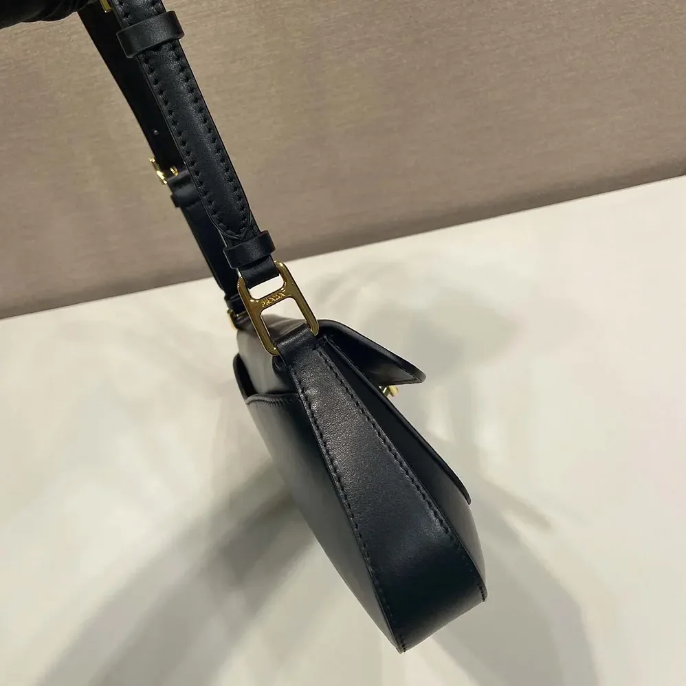 Prada Leather Shoulder Bag for Women in Black