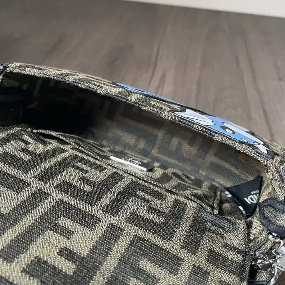 Fendi Baguette Mini FENDI x FRGMT x POKÉMON Brown FF Fabric Bag for Women