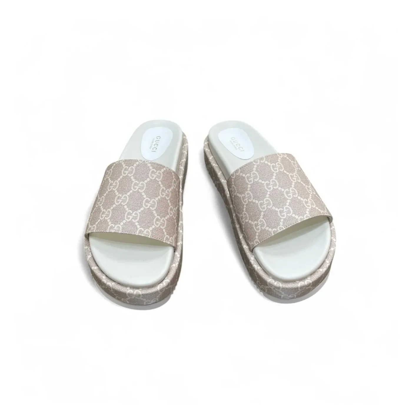 Gucci Jumbo Gg Platform Slide Sandal Light Green
