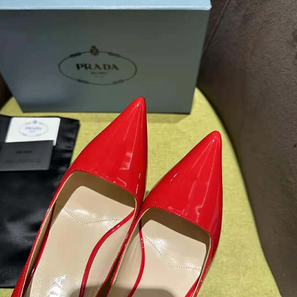 Prada Patent Leather Pumps for Women in Red Prada Patent Leather Pumps for Women in Red