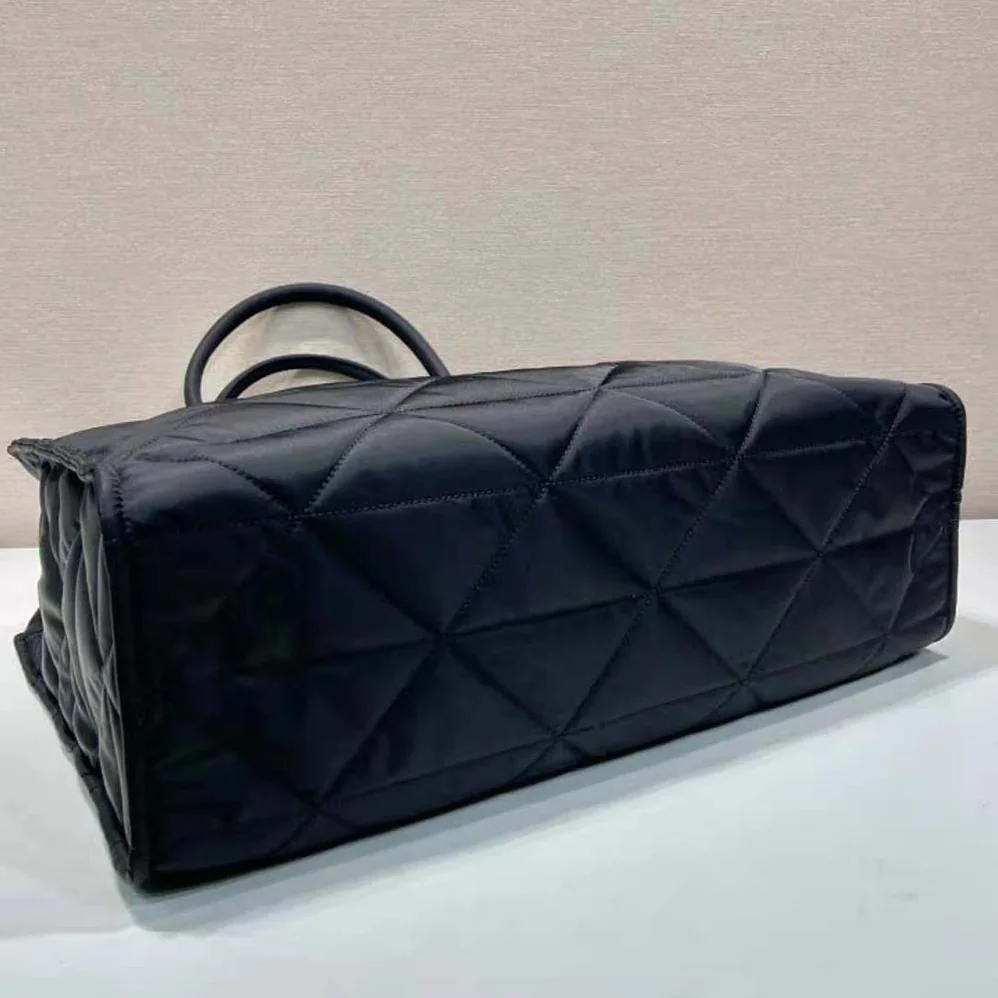 Prada Re-Nylon Shopping Bag with Topstitching for Women