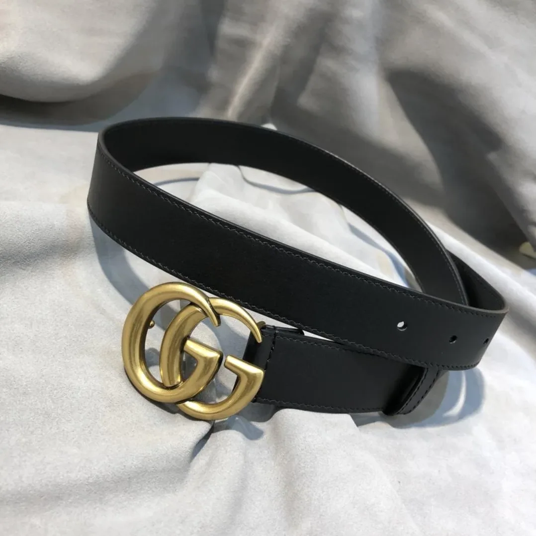 Gucci Belt With Double G Buckle Black /