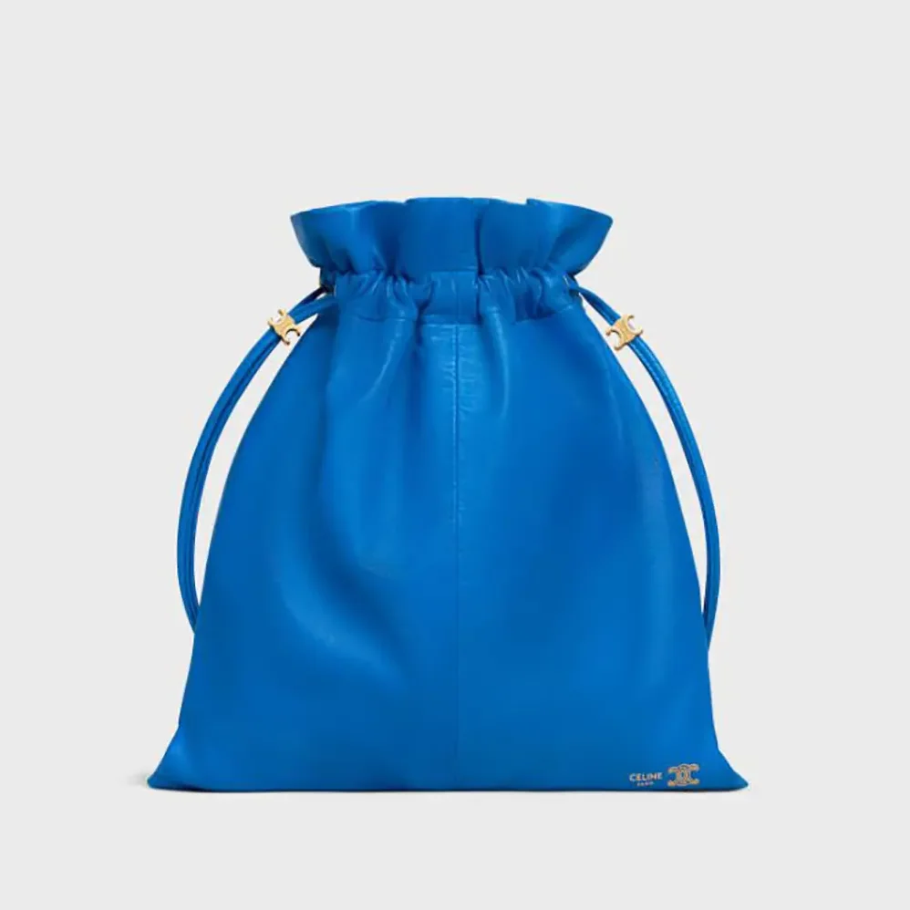 Celine Small Crystal Pouch in Lambskin for Women in Blue
