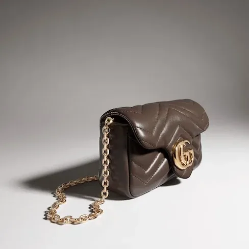 Gucci Marmont Mini Shoulder Bag in Dark Taupe Gold Hardware Gucci Marmont Mini Shoulder Bag in Dark Taupe Gold Hardware