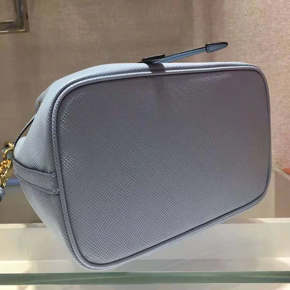 Prada Saffiano Leather Bucket Bag for Women in Blue