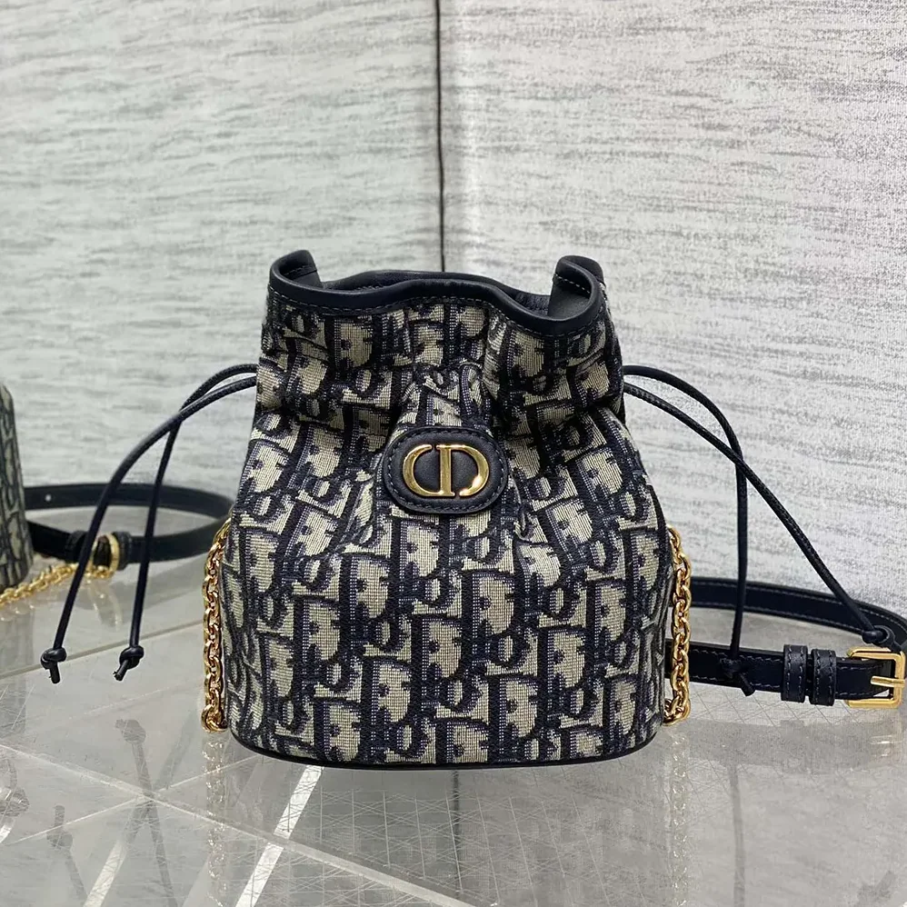 Dior 30 Montaigne Mini Bucket Bag with Drawstring for Women