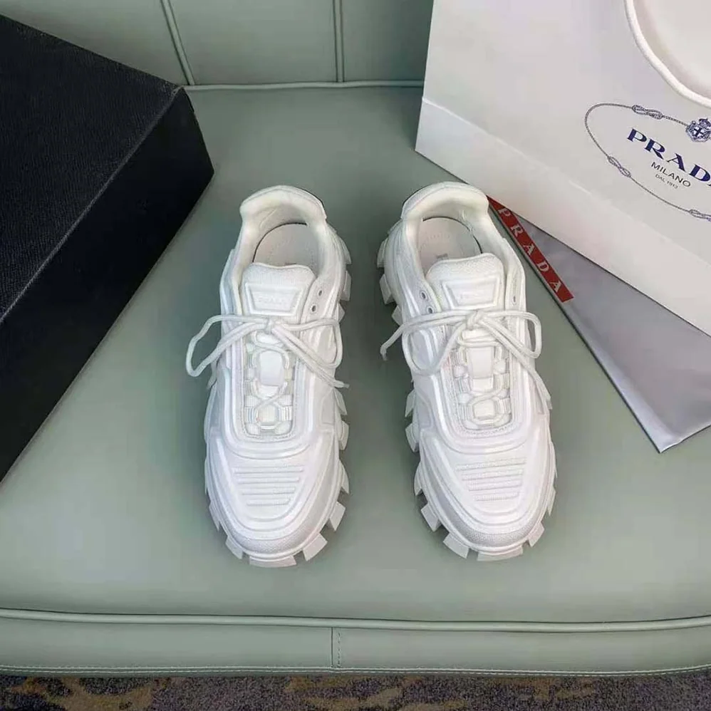 Prada Cloudbust Thunder Sneakers for Women in White Prada Cloudbust Thunder Sneakers for Women in White