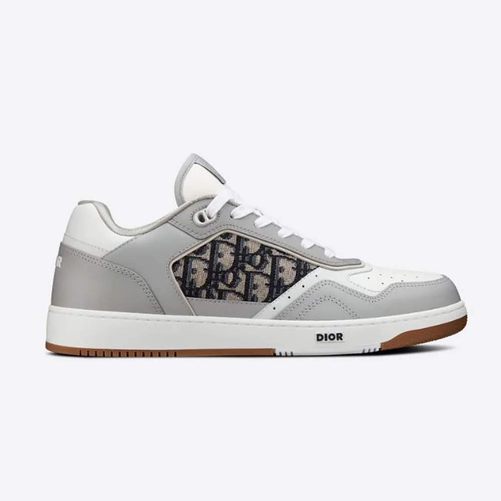 Dior B27 Low-Top Sneaker Smooth Calfskin with Dior Oblique Jacquard for Men in Silve