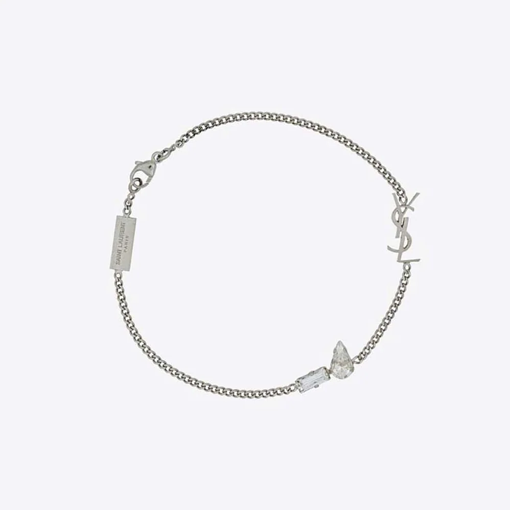 Saint Laurent YSL Opyum Charm Bracelet in Metal and Rhinestone for Women Saint Laurent YSL Opyum Charm Bracelet in Metal and Rhinestone for Women
