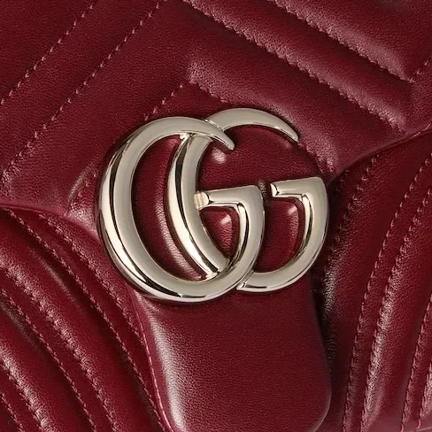 Gucci Marmont Medium Shoulder Bag / Rosso Ancora Red Light Gold Hardware