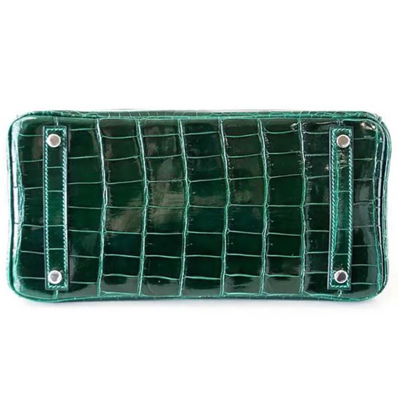Hermes Birkin 30 Bag in Alligator Leather with Silver Hardware in Green Hermes Birkin 30 Bag in Alligator Leather with Silver Hardware in Green
