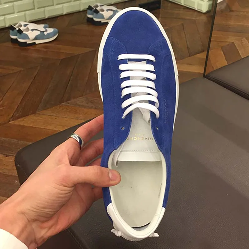 Givenchy Low Sneakers in Bicolor Suede Shoes Blue for Men Givenchy Low Sneakers in Bicolor Suede Shoes Blue for Men