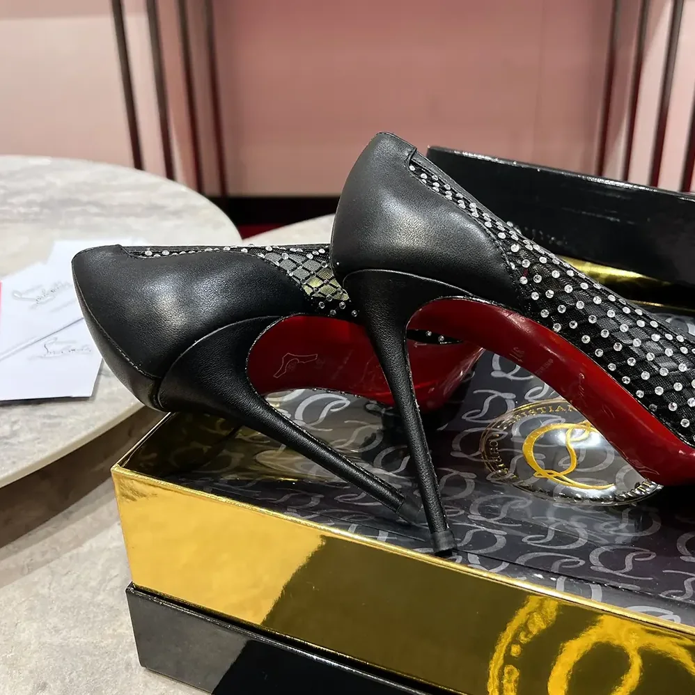 Christian Louboutin Apostropha Mesh Strass 80mm Pumps for Women in Black