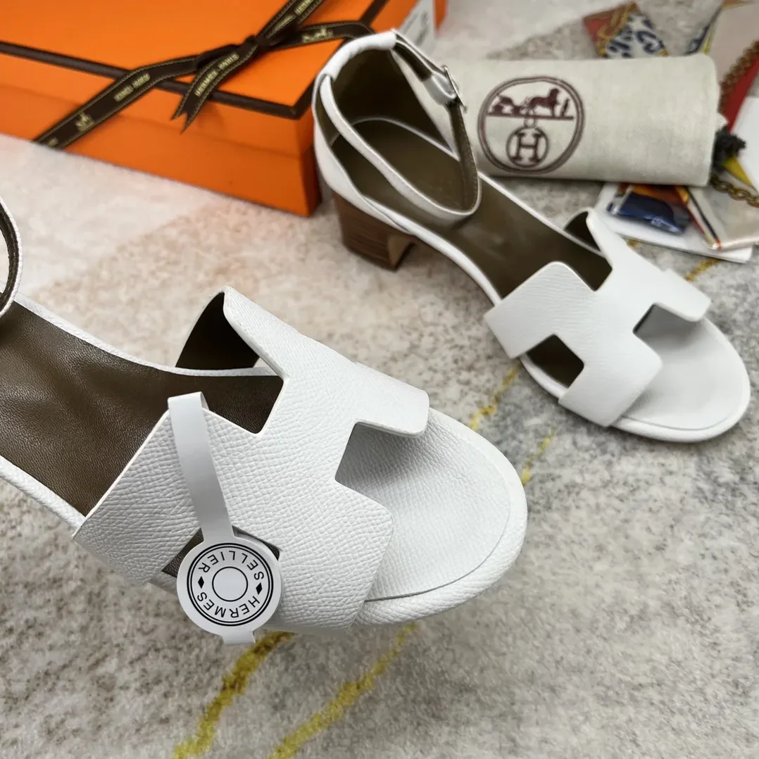 Hermes Encens 50 Sandal White